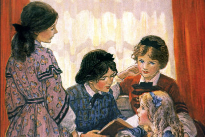 An illustration of Louisa May Alcott’s Little Women