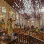 A view of St. Sebastian's Church damaged in blast in Negombo, north of Colombo, Sri Lanka on April 21, 2019