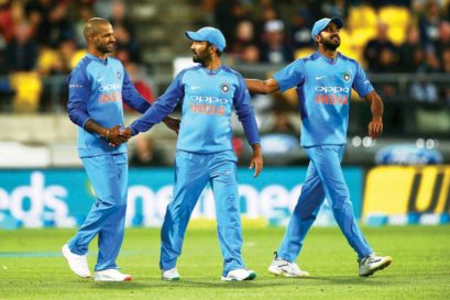 Dinesh Karthik (centre) and Vijay Shankar (right) made it to India’s 15-member World Cup squad