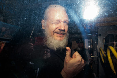 Julian Assange appears at Westminster magistrates court on April 11, 2019