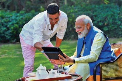 Modi with Akshay Kumar in a televised interview