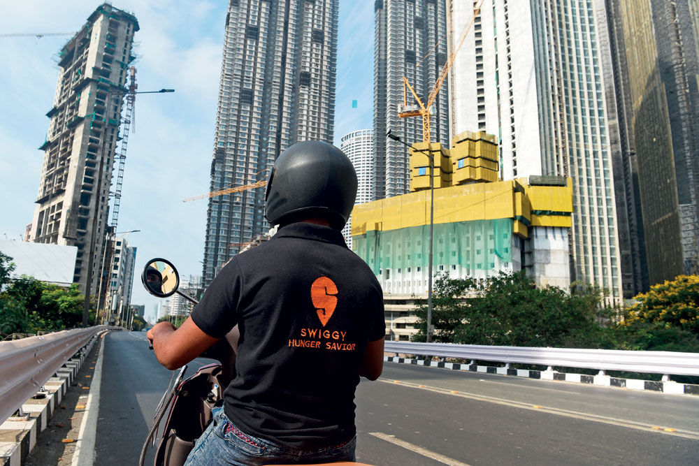 A Swiggy delivery agent, Mumbai 