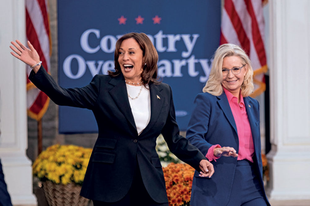 Kamala Harris and Liz Cheney in Ripon, Wisconsin