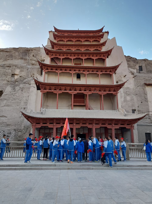 The main temple at the Mogao Caves