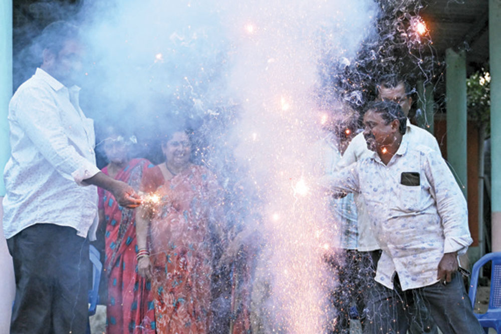 The ancestral village of Usha Chilukuri Vance’s parents celebrates Donald Trump’s victory, Vadluru, November 6, 2024