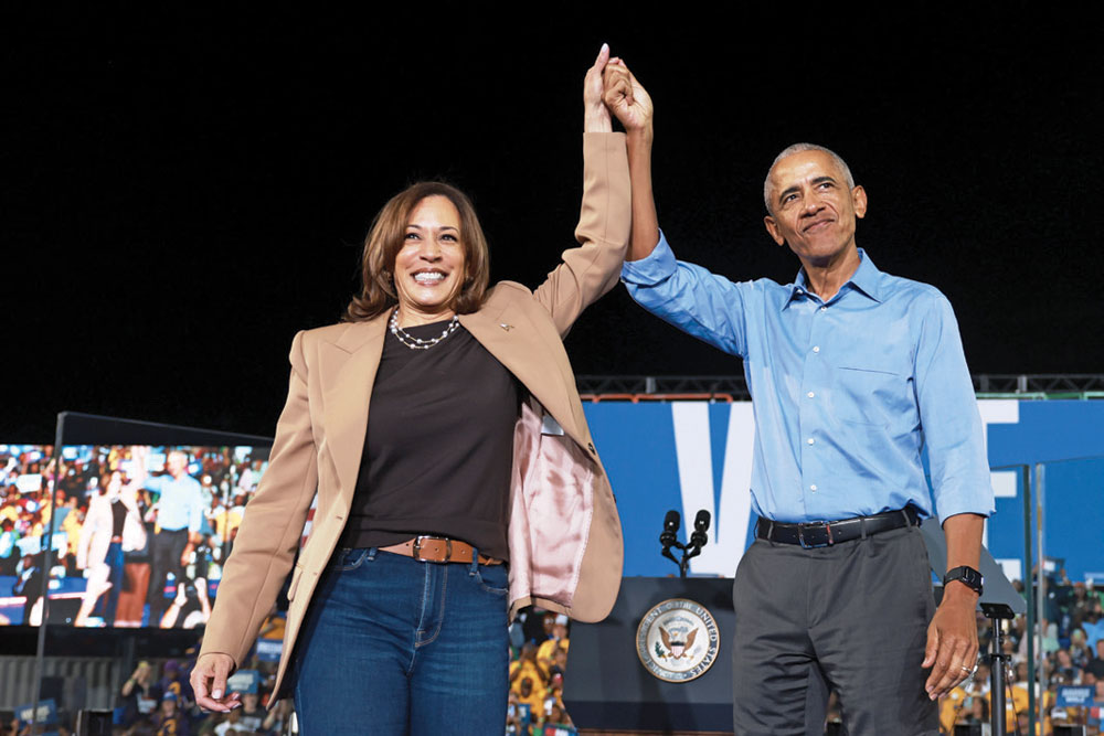 Winners: Kamala Harris and Barack Obama in Clarkston, Georgia, October 24, 2024