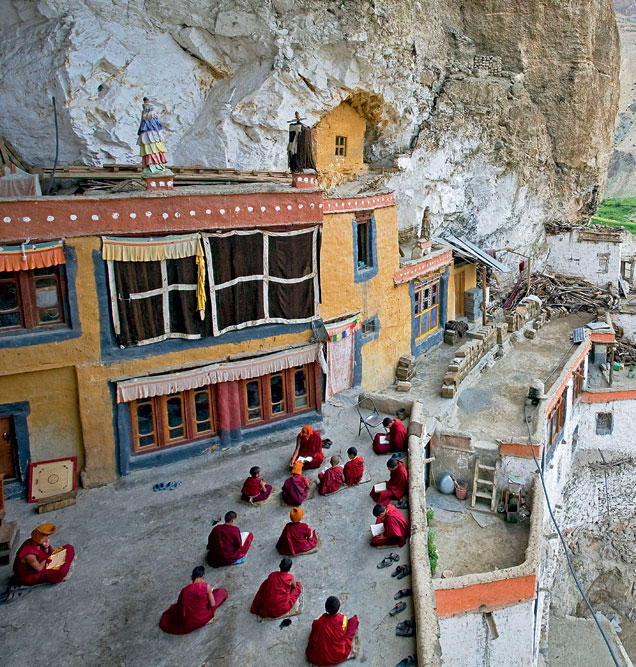 A class in progress at the Phuktal monastery