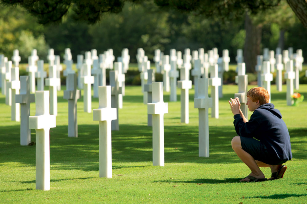 One of the 29 war cemeteries scattered around the D-Day beaches 