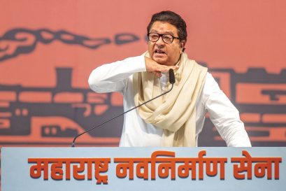 Raj Thackeray at Goregaon, Mumbai, October 12, 2024