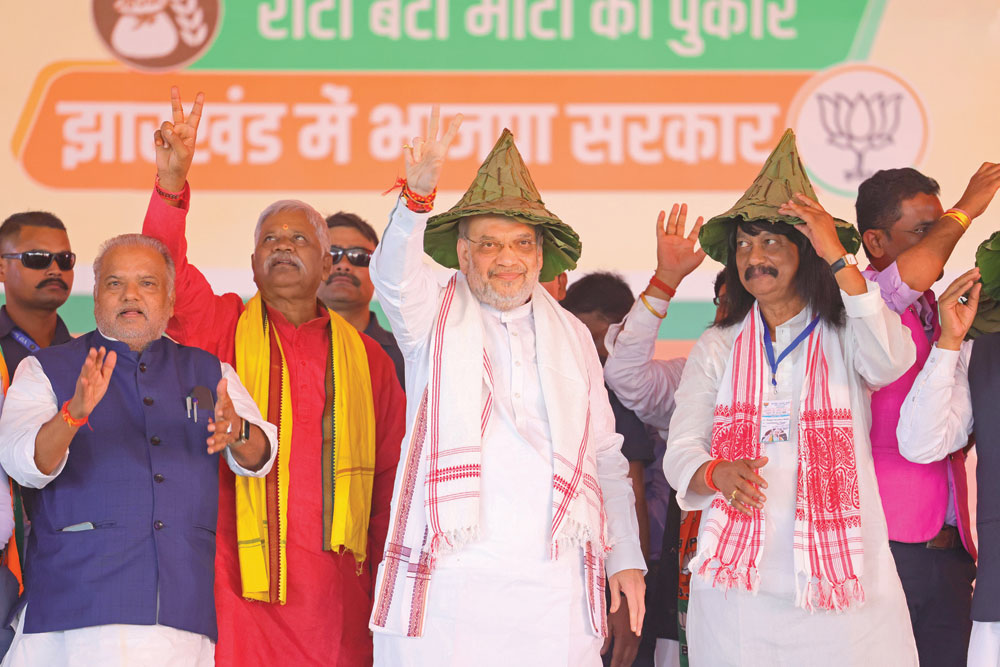 Home Minister Amit Shah at a public rally in Tamar, Jharkhand, November 11, 2024