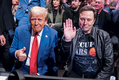 Donald Trump and Elon Musk at Madison Square Garden, November 16, 2024