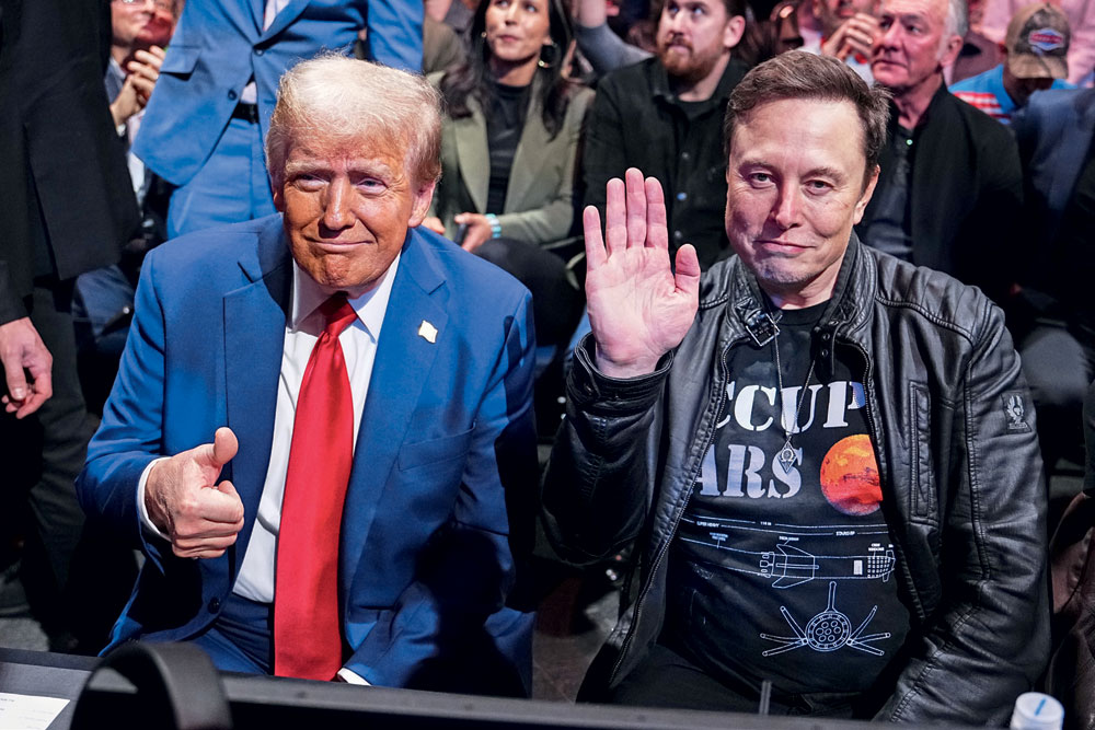 Donald Trump and Elon Musk at Madison Square Garden, November 16, 2024