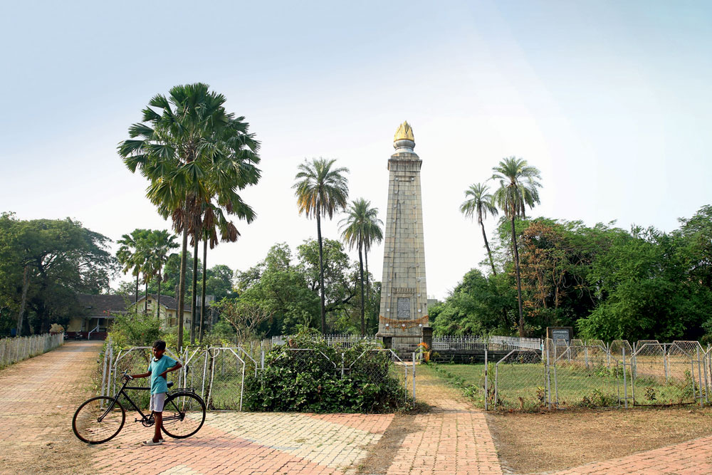 The Zoroastrian pillar in Sanjan