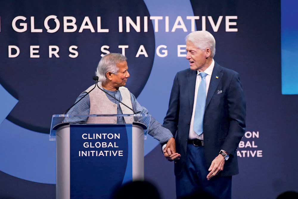 Bangladesh Chief Adviser Muhammad Yunus and Bill Clinton, New York, September 24, 2024