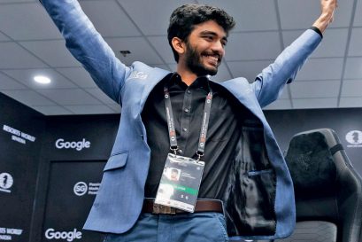 D Gukesh after winning the FIDE World Chess Championship 2024 in Singapore, December 12, 2024