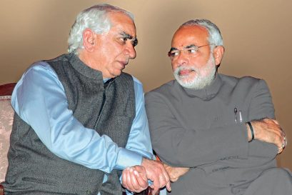 Jaswant Singh and Narendra Modi in New Delhi when Modi was chief minister of Gujarat