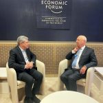 Union Minister Ashwini Vaishnaw with WEF Chairman Klaus Schwab, Davos, Switzerland, January 23, 2025