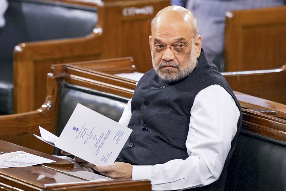 Union Home Minister Amit Shah after his speech on BR Ambedkar in Rajya Sabha, December 17, 2024