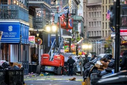 Police at the French Quarter, New Orleans, January 2, 2025