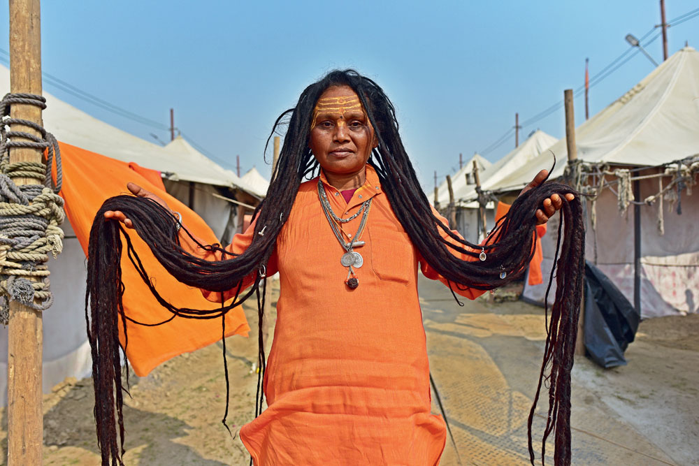 A sadhvi at the Maha Kumbh, January 17, 2025