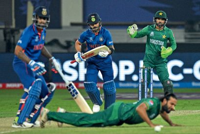 Virat Kohli during the India versus Pakistan T-20 World Cup Match, Dubai, October 24, 2021