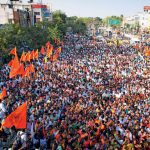 A protest by Hindus demanding exclusive rights to worship on the Thiruparankundram hill, Madurai, February 5, 2025