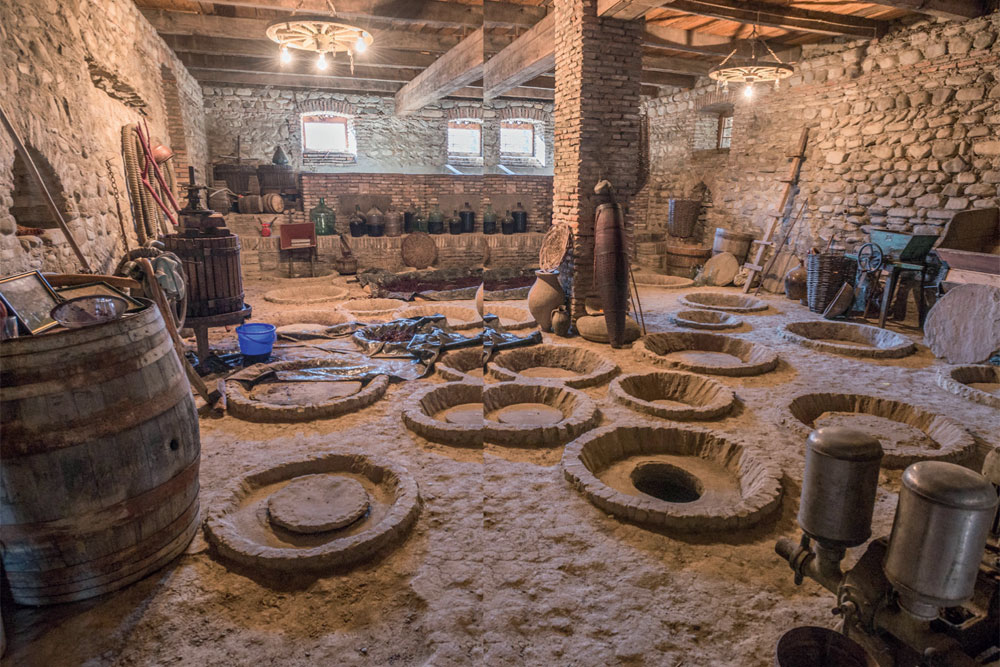 A traditional Georgian wine-making facility 