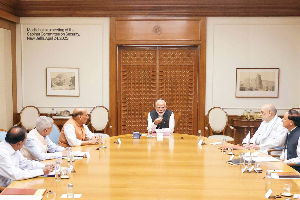 Modi chairs a meeting of the Cabinet Committee on Security, New Delhi, April 24, 2025