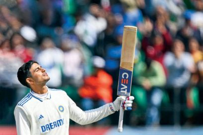 Shubman Gill after his century in a test against England, Dharamshala, March 8, 2024