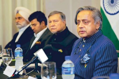 An all-party delegation led by Congress MP Shashi Tharoor speaks to the media in Guyana, May 27, 2025