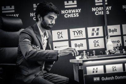 D Gukesh at Stavanger in the sixth round of Norway Chess