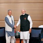 Bangladesh Chief Adviser Muhammad Yunus and Prime Minister Narendra Modi in Bangkok, April 4, 2025