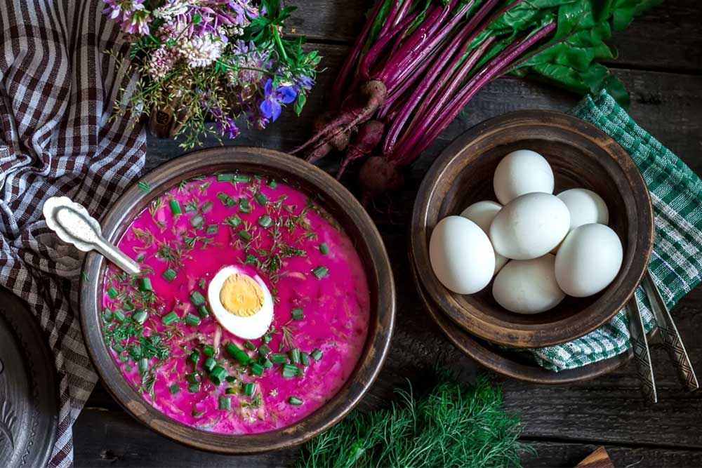 Holodnik, a cold beet soup