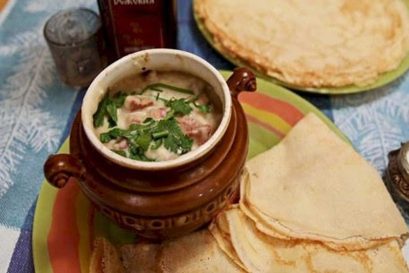 A traditional Belarusian dish called Machanka