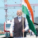 Prime Minister Narendra Modi at the inauguration of the Chenab railway bridge in Jammu & Kashmir, June 6, 2025