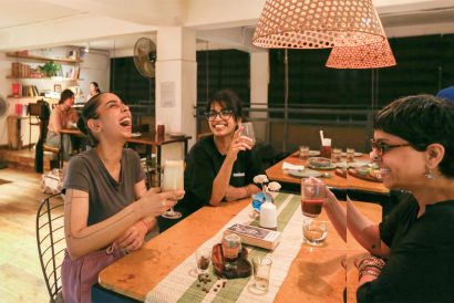 Coffee drinkers at Greenr , Delhi