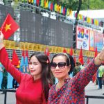 A commemoration outside the Reunification Palace, Ho Chi Minh City (Saigon)