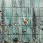 Untitled, hand-painted glazed ceramic tile by Vijoo Sadwelkar
