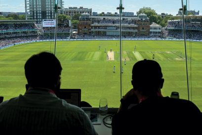 The view from the media box on day 1 of the third test between England and India, Lord’s, London, July 10, 2025