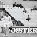 Sachin Tendulkar celebrates his maiden test century against England, Manchester, 1990