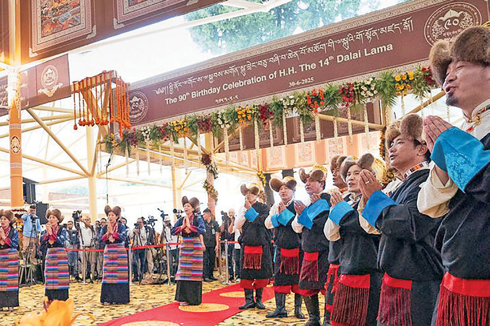 Artists perform in the run-up to the Dalai Lama’s birthday, June 30, 2025