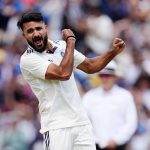 Akash Deep celebrates after taking the wicket of England's Harry Brook at Edgbaston, Birmingham, July 6, 2025