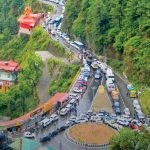 A traffic jam caused by tourist vehicles in Shimla, June 26, 2025