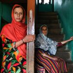Tahira Mohi Ud Din (Left) and Asima Mohi Ud Din: The cousins point to bullet holes where their grandmother was shot in the leg during a terrorist attack in November 1993, when three armed men stormed their home and abducted their fathers. A year earlier, an uncle, Bashir Ahmad, was killed by terrorists. Tahira and Asima, then just children, never saw their fathers or uncle again. Branded as ‘Indian agents’, the family endured decades of fear and isolation.