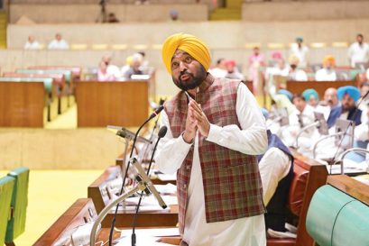Punjab Chief Minister Bhagwant Mann addresses the State Assembly, Chandigarh, July 11, 2025