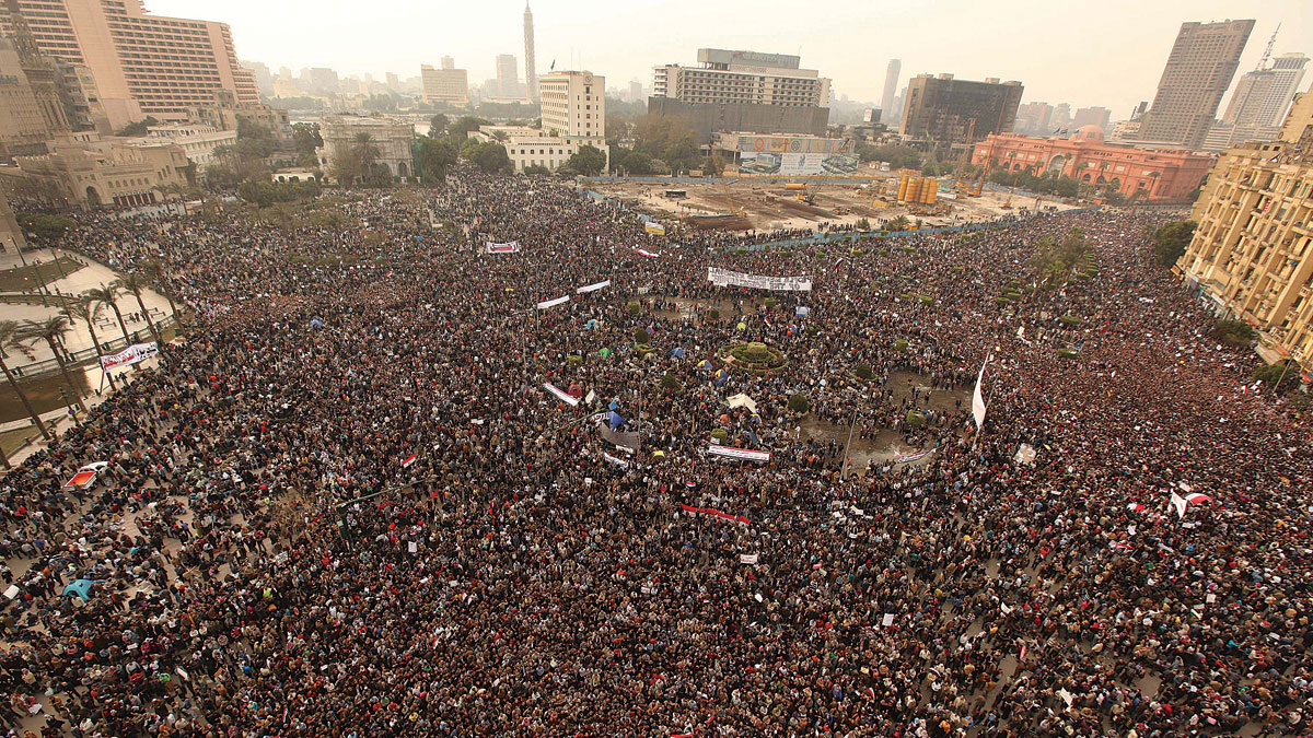 Tahrir Square in Cairo at the peak of the Arab Spring in Egypt, February 1, 2011 