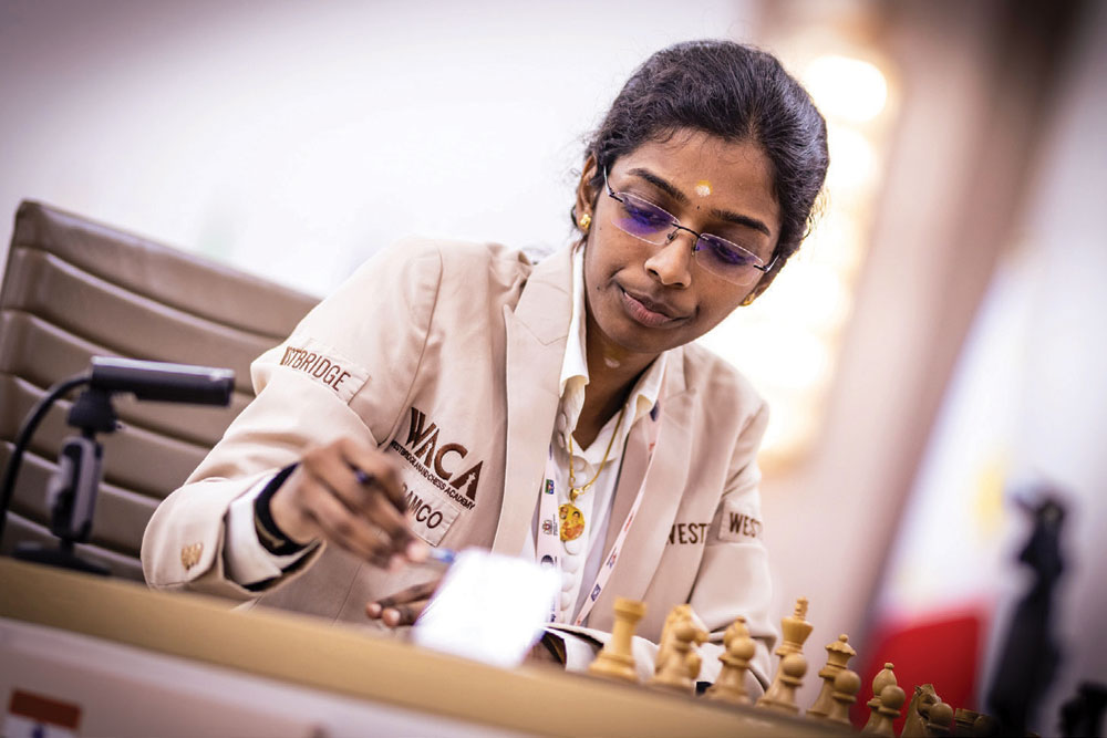 R Vaishali at the FIDE Women’s World Cup, July 20, 2025