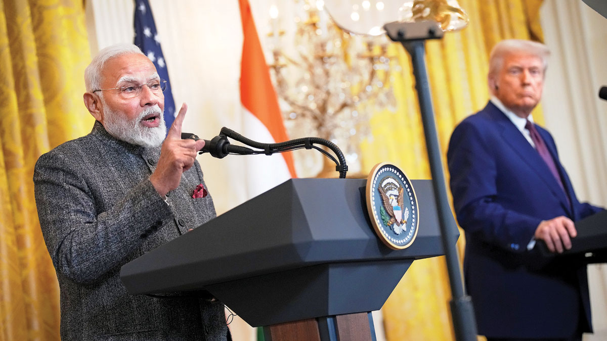 Prime Minister Narendra Modi and US President Donald Trump at the White House, February 13, 2025 