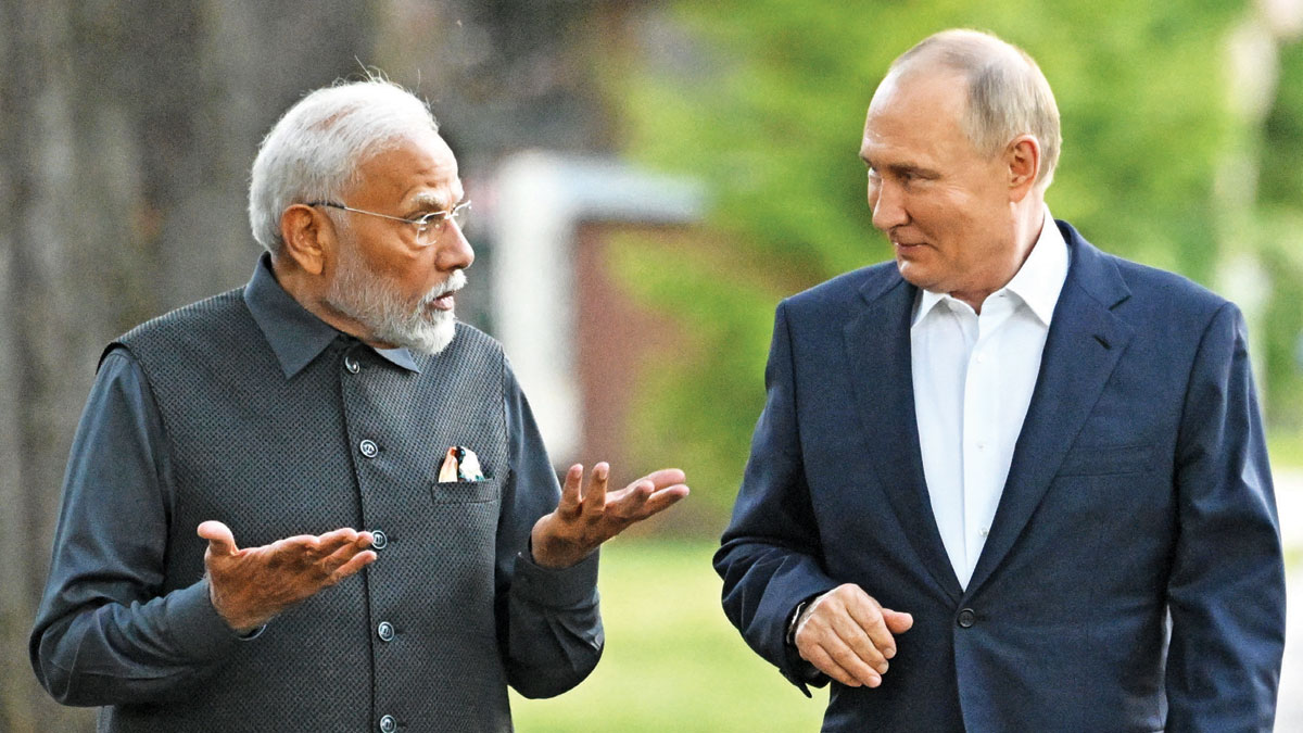 Modi and Russian President Vladimir Putin, Moscow, July 8, 2024