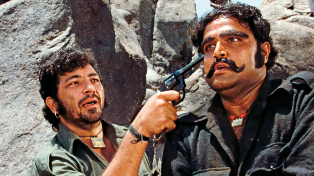 Amjad Khan and Viju Khote 